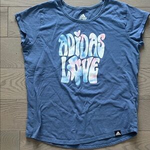 Adidas Kids Blue 'Love' Graphic Tee